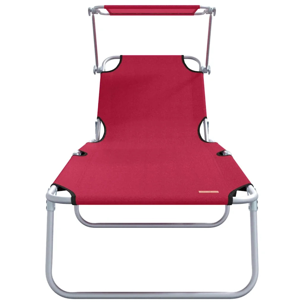 Lettino da sole 2 pcs Rosso 58 x 188 x 77cm Poliestere 42003061