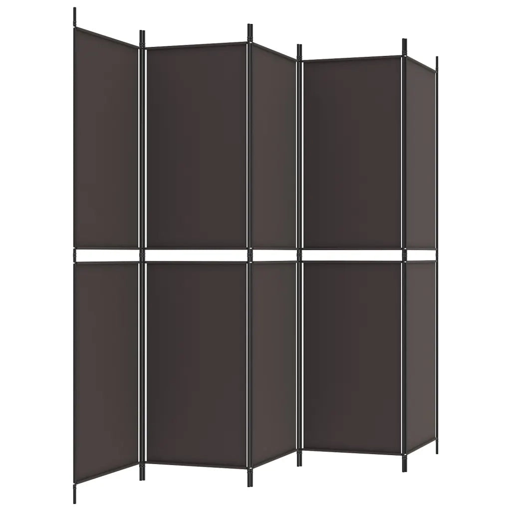 Divisorio a 6 Pannelli Marrone 300x220 cm in Tessuto 350255