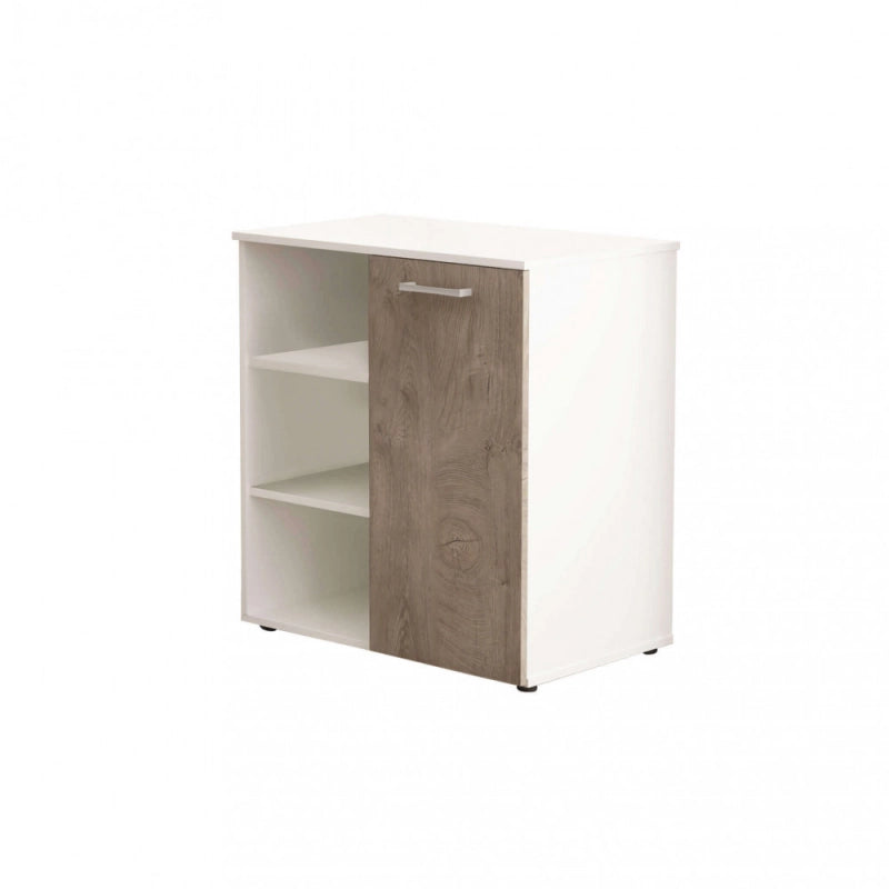 MOBILETTO 1 ANTA E 3 MENSOLE MARK BIANCO E ROVERE CHIARO