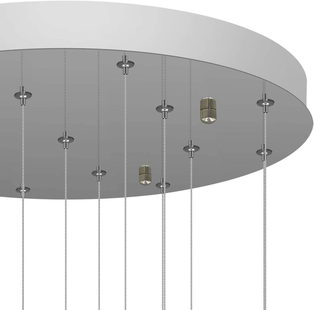 ZMH Lampada a sospensione a LED regolabile in altezza con paralume in vetro fumé per soggiorno
