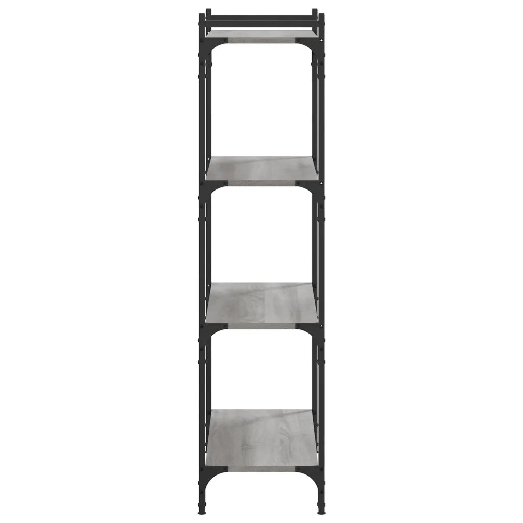 Libreria 4 Ripiani Grigio Sonoma 80x30x120cm Legno Multistrato 837675