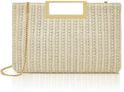 Borsa da sera elegante con maniglia per donna, tasca da braccio con maniglia per matrimonio (Straw Beige)
