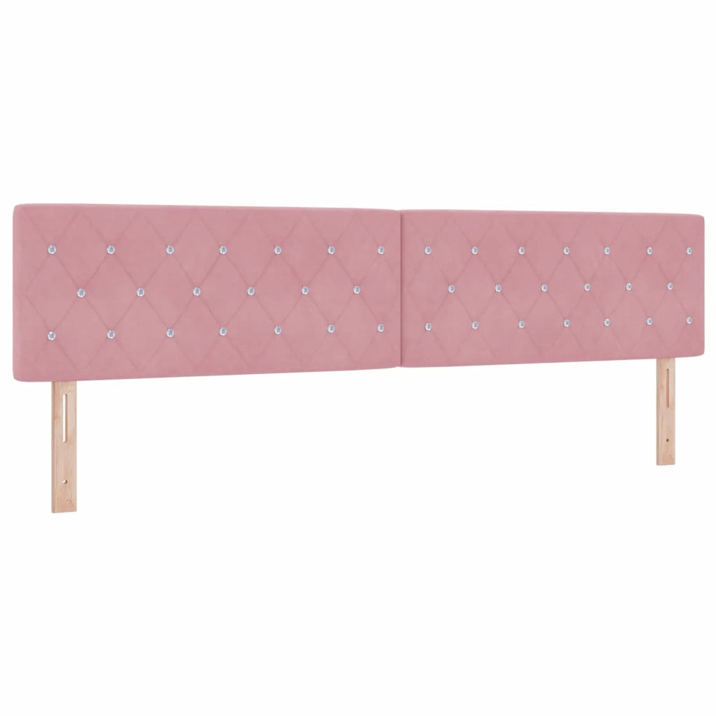 Letto box spring con materasso Rosa 200 x 200 cm Velluto 3450781