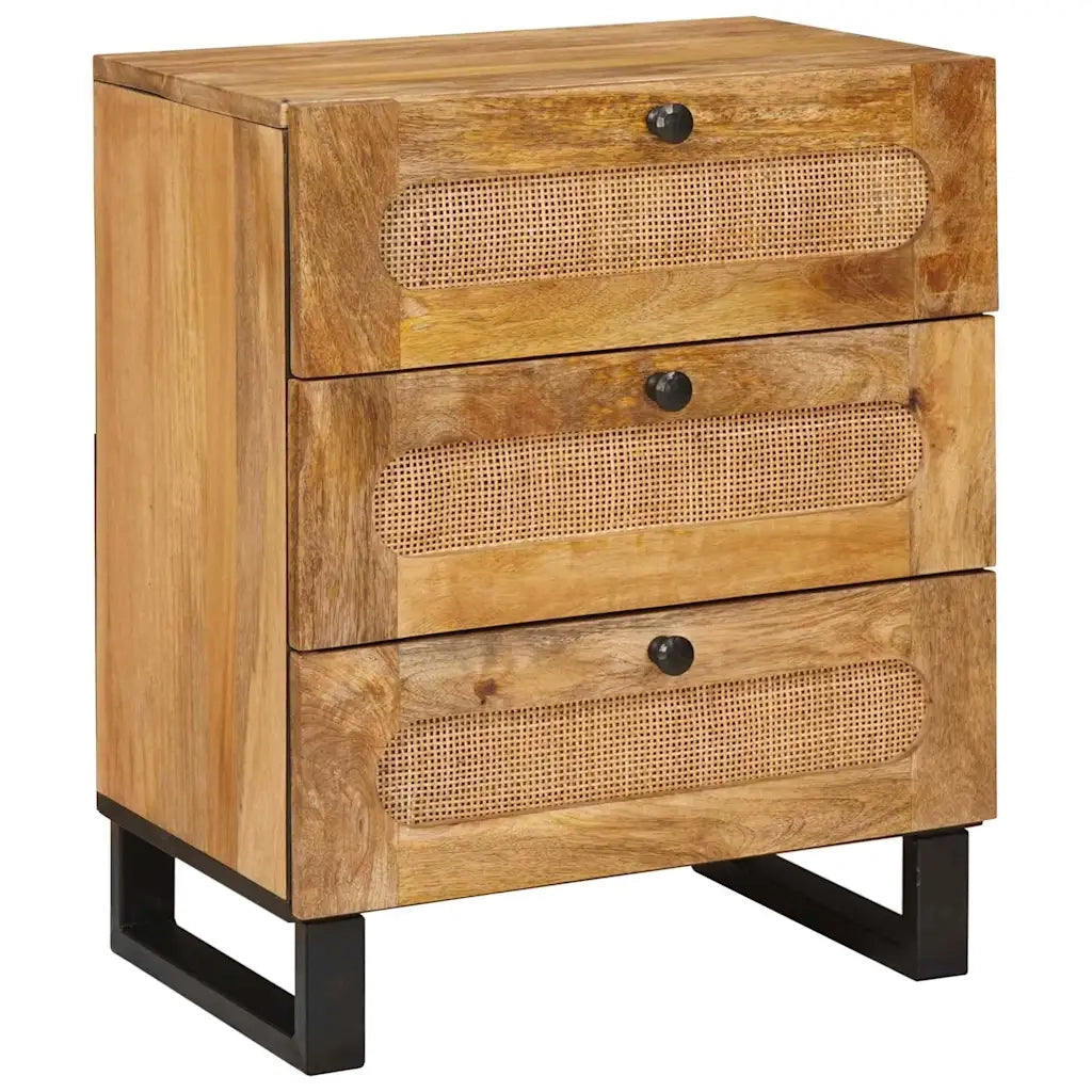 Comodino | Armadio da Notte | Mobiletto da notte con cassetto Naturale 50 x 33 x 62 cm