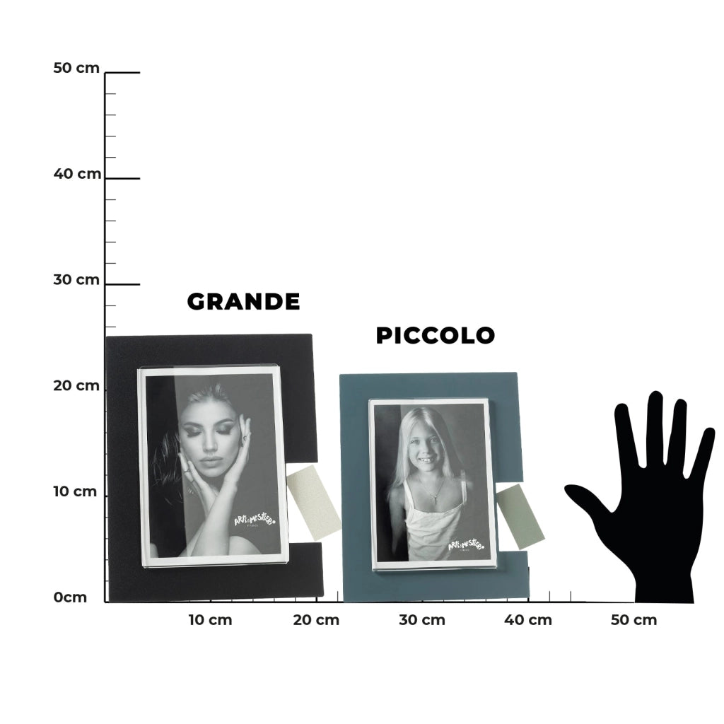 Portafoto di design Bliko grande Nero,avorio