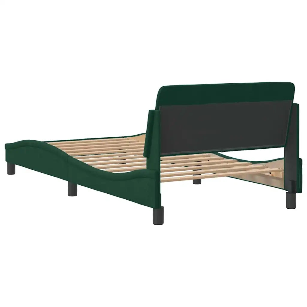 vidaXL Giroletto senza Materasso Verde Scuro 100x200 cm in Velluto