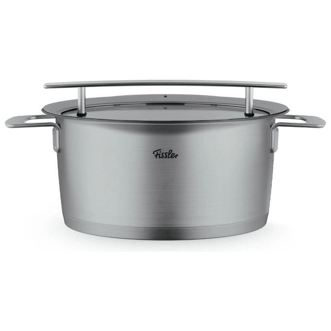 Fissler Pentola Acciaio Inox 24 cm 5.1 l con Coperchio Vetro Phi Collection