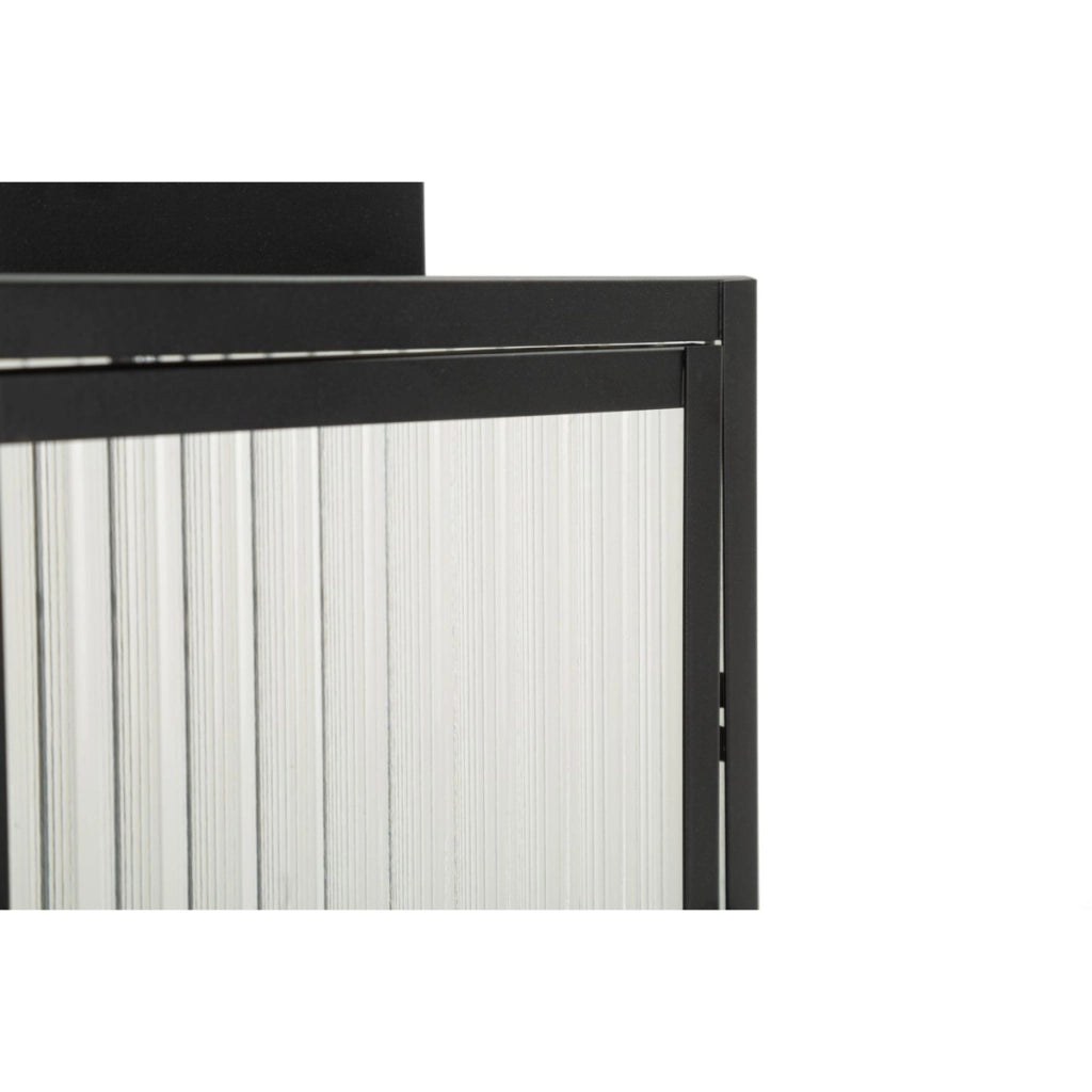 Lanterna Simply in metallo nero e vetro temperato zigrinato