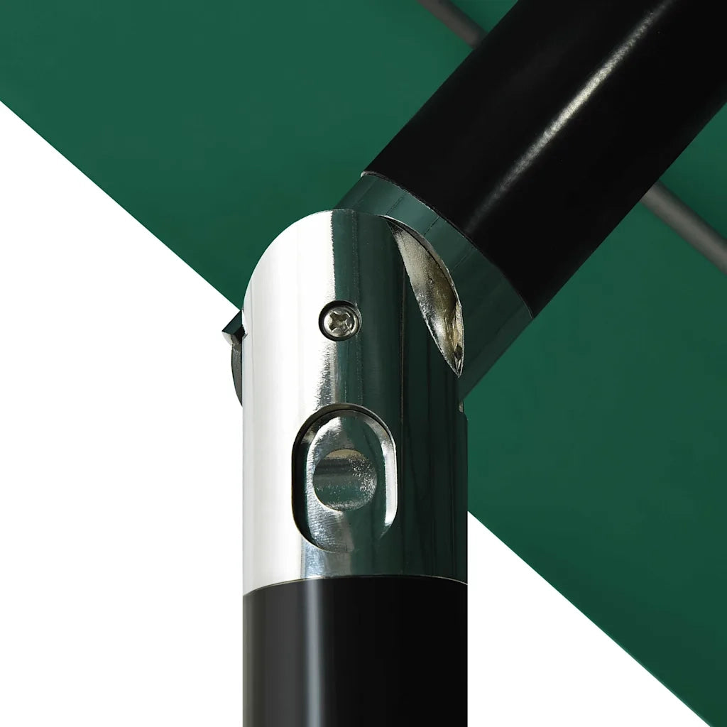 Ombrello | Parasolne a 3 Livelli con Palo in Alluminio Verde 3,5 m