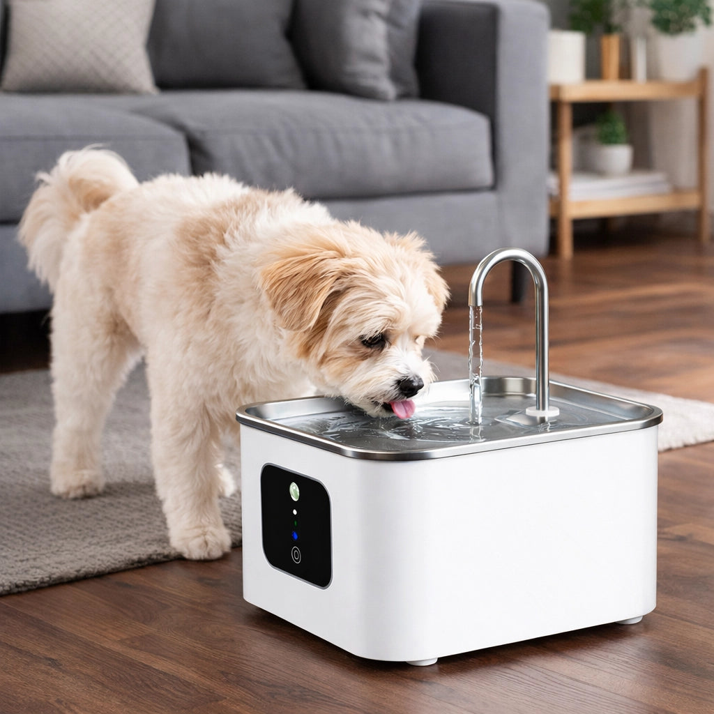 Dispenser Acqua Automatico 3,5LT Inox per Animali con Sensore e Batteria Litio