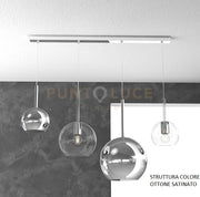 SOSP. OTTONE SAT. RETTANGOLARE 4 LUCI VETRI (1 GRANDE CR+1 MEDIO TR +2 PICCOLO(1X CR+1X TR) 1155OS-S4 RMIX-TC