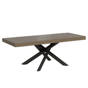 Tavolo Allungabile 160-420x90x77 cm Volantis Premium Tortora Telaio Antracite