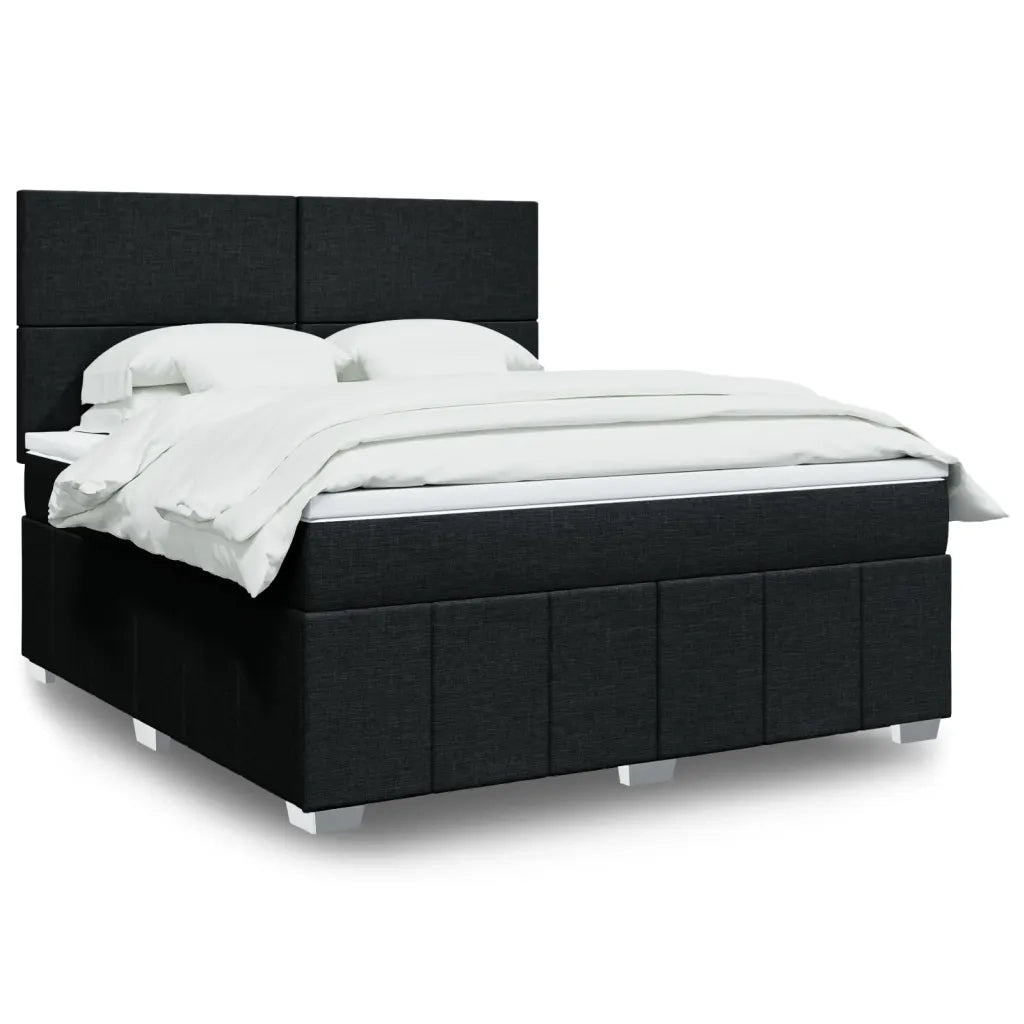 Giroletto a Molle con Materasso Nero 180x200 cm in Tessuto 3294042