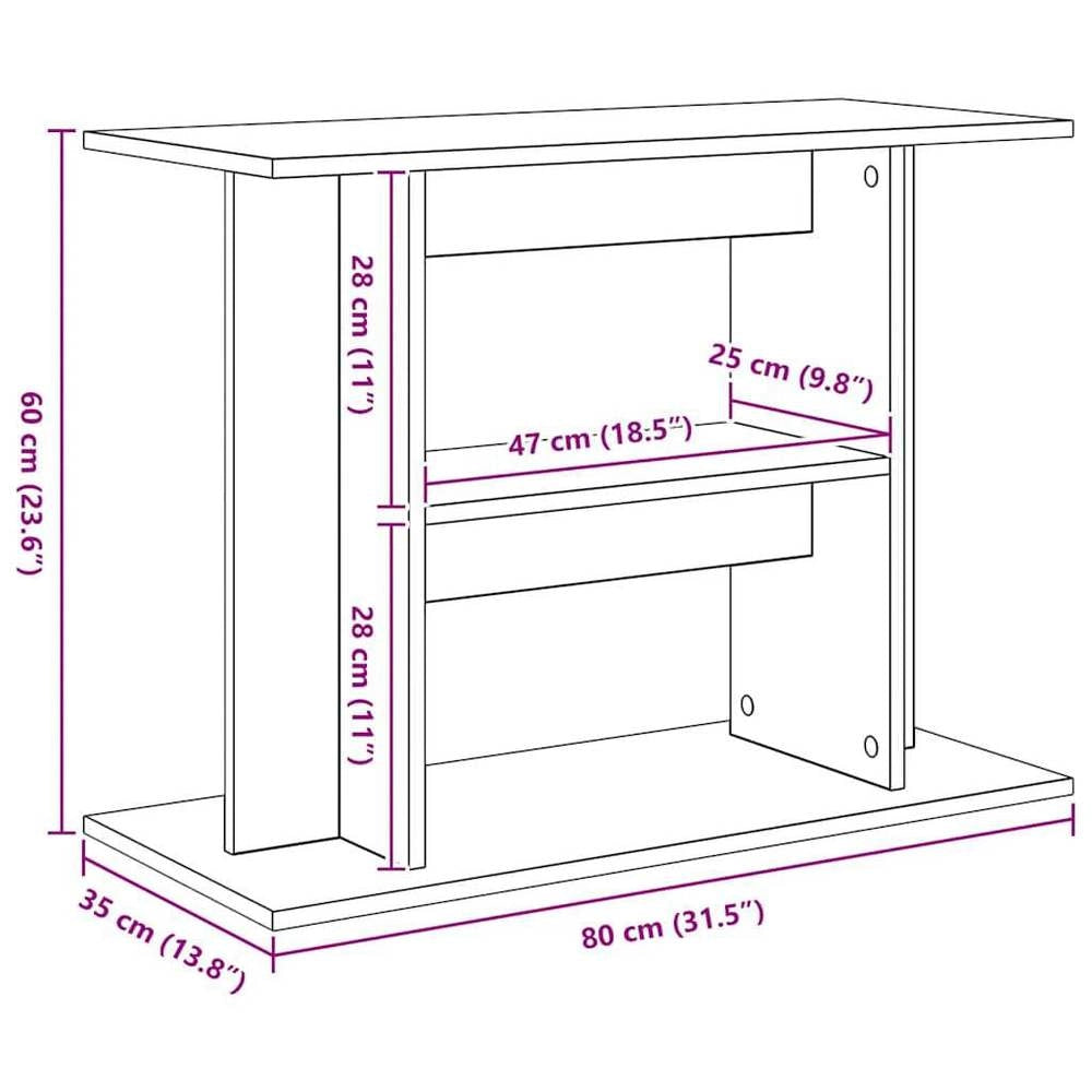 Aquarium Stand Sonoma Oak 80x35x60 Cm Wood Composite