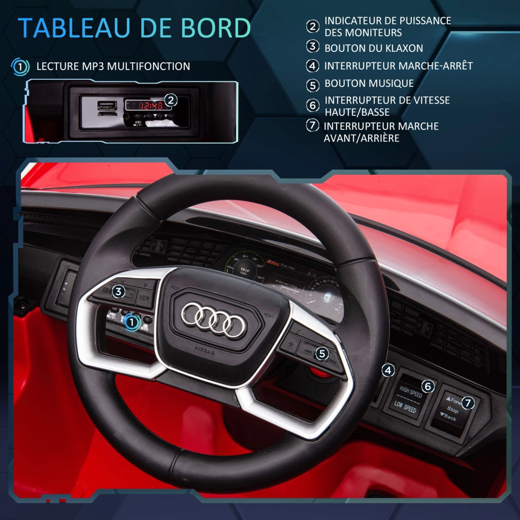 Auto elettrica per bambini con Licenza Audi e-tron Sportback ¨C zephmum ¨C Rosso, 12V, Telecomando 2.4G, Luci LED