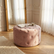 Pouf contenitore rotondo in velluto -  PASCAL