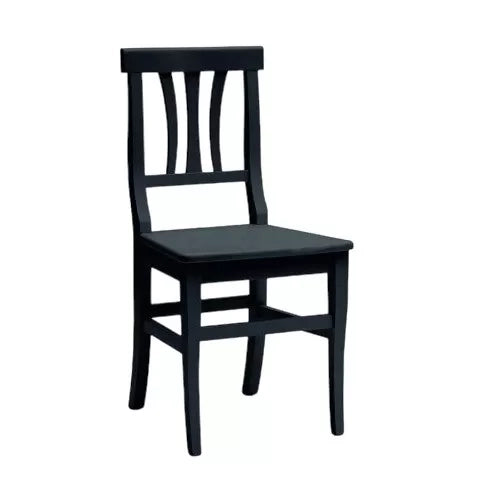 Set 2 sedie classiche legno nero seduta legno 46x44x90 - Mobili 2G