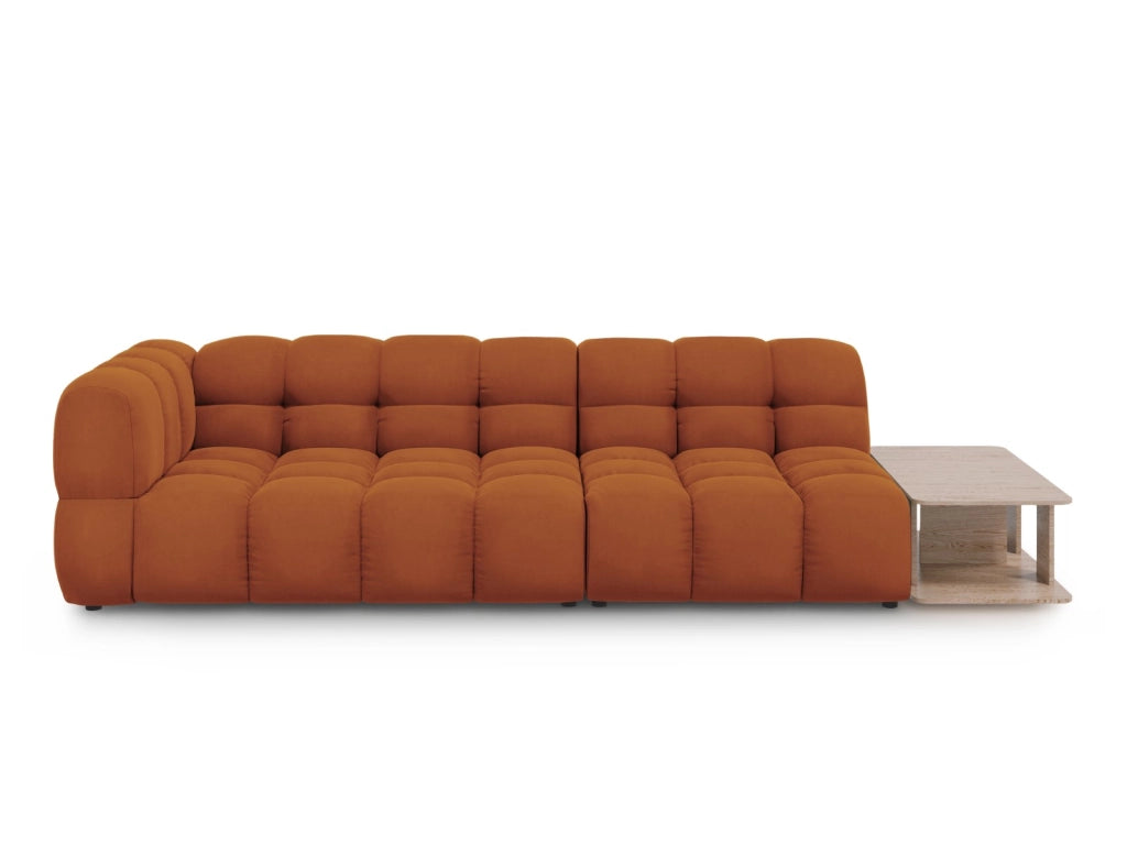 Cosmopolitan Design - Divano modulare destro "Sky" 4 posti in velluto terracotta 
