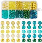 Collana in vetro 200 pezzi - 10 stili - 8-9mm - bicolor - leggera - materiale vetro resistente - gioielli decorativi