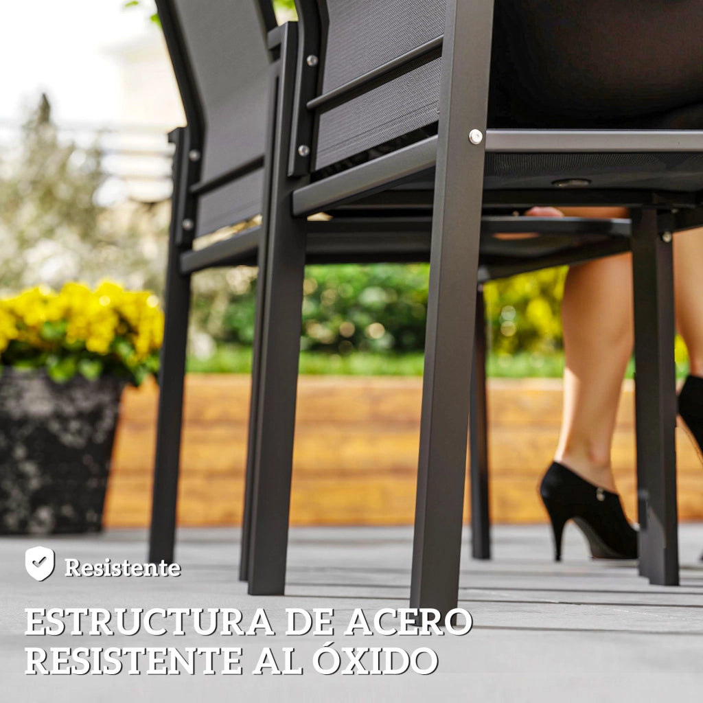 Sedia da giardino impilabile ¨C zephmum ¨C 2 pezzi grigio scuro 56x58x89 cm