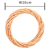 Set 8 Coroncine di Rattan Chiara Larghezza 20 cm