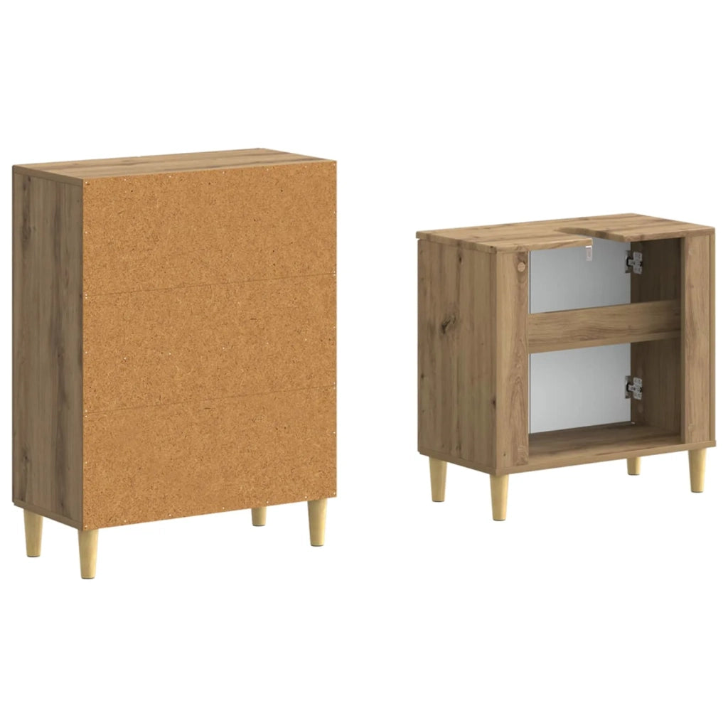 Set di Armadi da Bagno da 2 Pezzi ARNHEM Rovere Artigianale 3417611