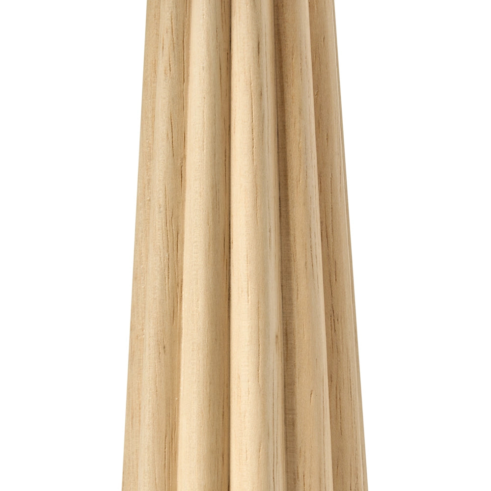Lampada da tavolo industriale con paralume in tessuto e base in legno di gomma bianco naturale Aligide