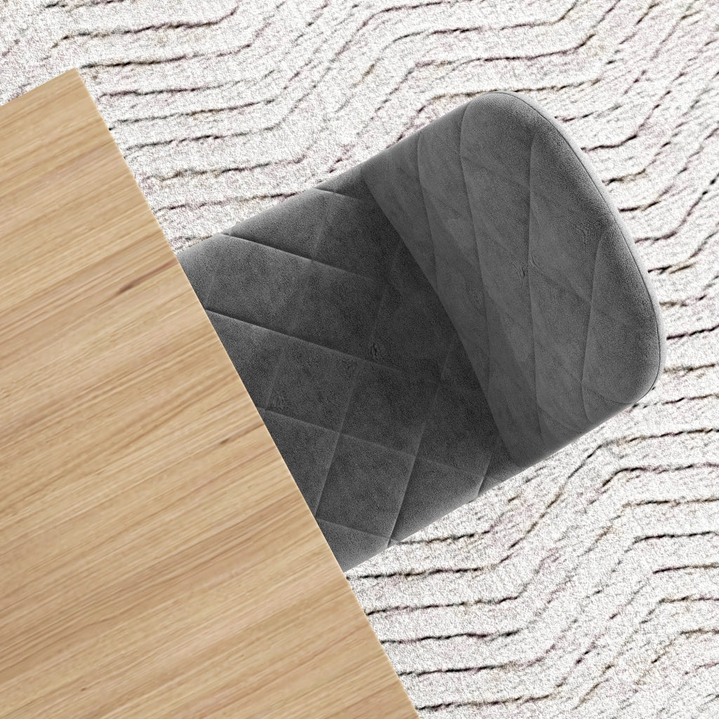 Sedia da pranzo imbottita con schienale alto, gambe in metallo e rivestimento in tessuto effetto velluto ¨C Zephmum ¨C Grigio