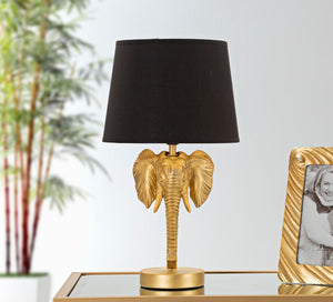 Lampada da Tavolo Elefante Ø 25x43 cm in Poliresina e Ferro