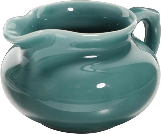 Sauciera Ceramica Piccola Salsa con Manopola Liscia Biberon di Cermica Brocca di Cotto - Per Insalata Salsa Brodo Latte Verde