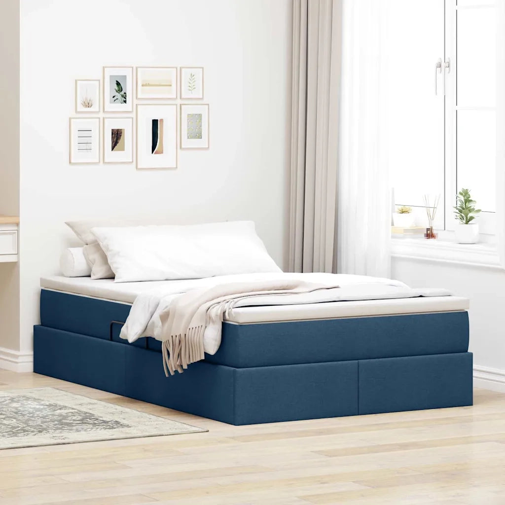 Letto con contenitore e materasso Blu 120 x 200 cm Poliestere 3370223