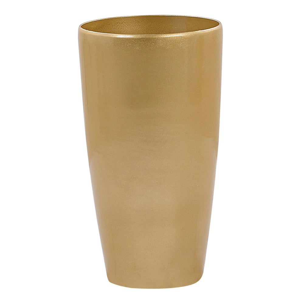 Set di 2 Vasi da fiori per piante da interno per esterni Miscela di pietre dorate Lucido rotondo alto 32 cm