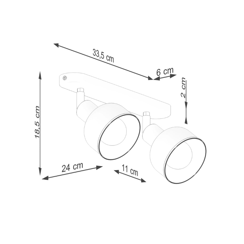 Faretto soffitto minimal doppio bianco 2xE27 Pure Lume