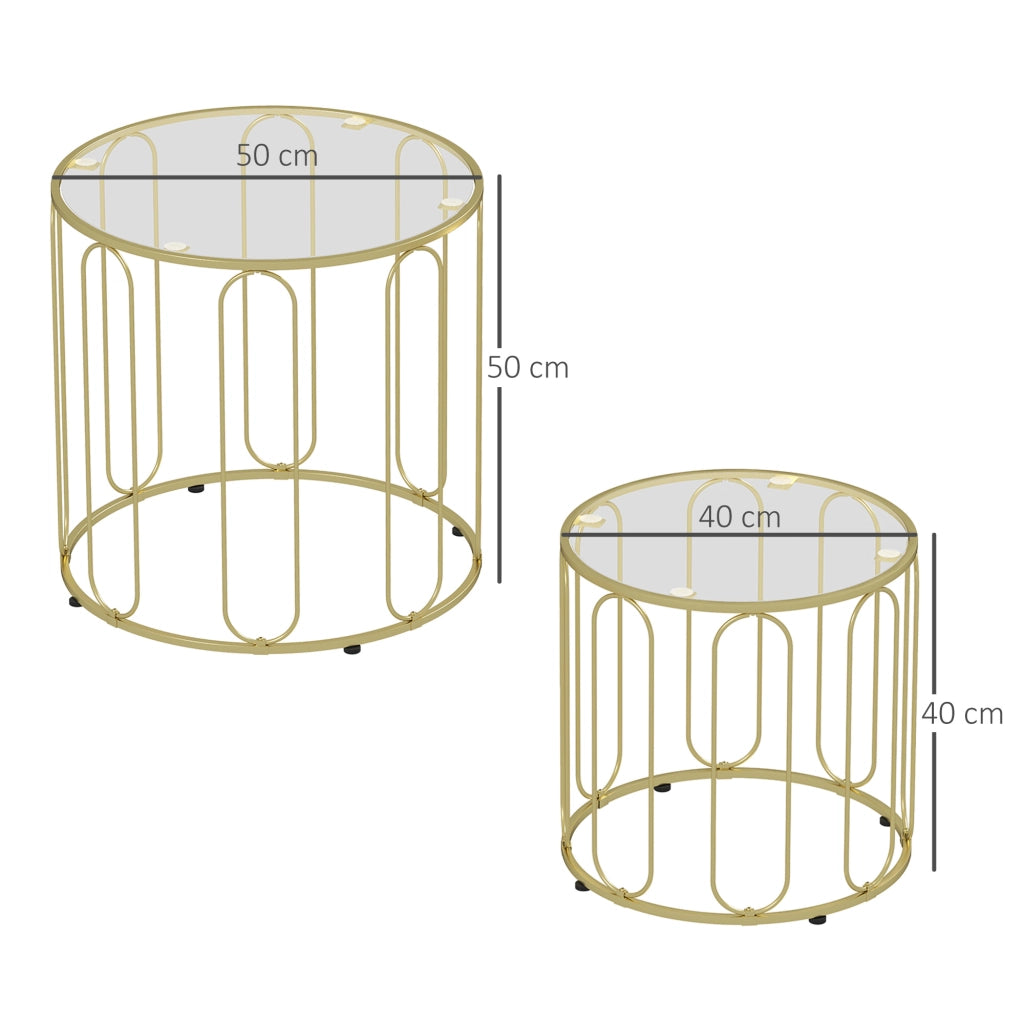 Tavolino da salotto ¨C zephmum ¨C vetro, metallo, oro