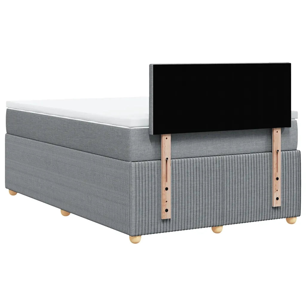Giroletto a Molle con Materasso Grigio Chiaro 120x200cm Tessuto