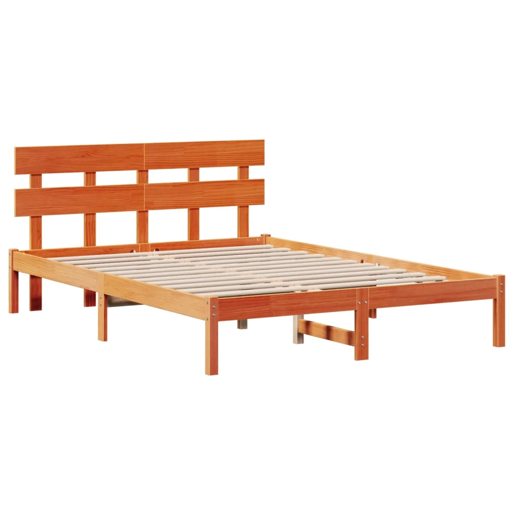 Struttura del letto Marrone 160 x 200 cm Legno massello di pino 872157