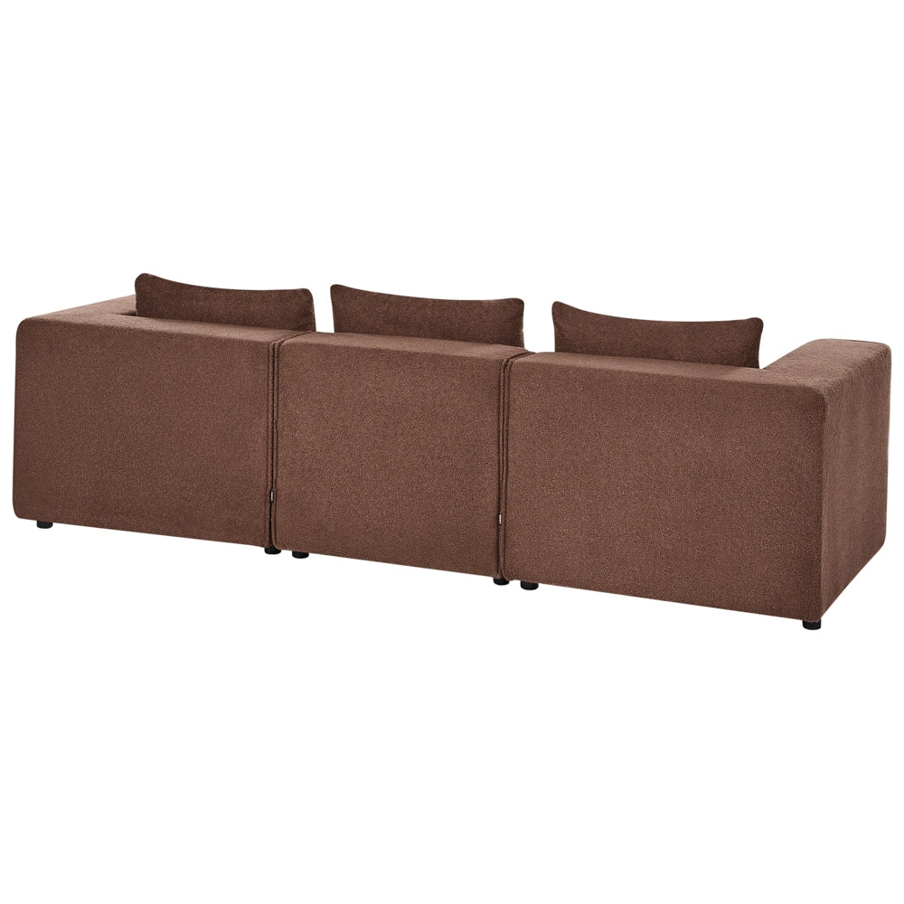 Divano modulare Boucle a 3 posti elementi angolari componibili marrone Stile moderno e minimalista
