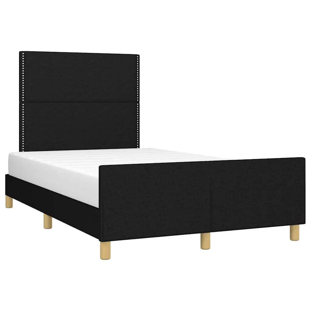 Letto matrimoniale | Letto per adulti | Giroletto senza Materasso Nero 120x200 cm Tessuto