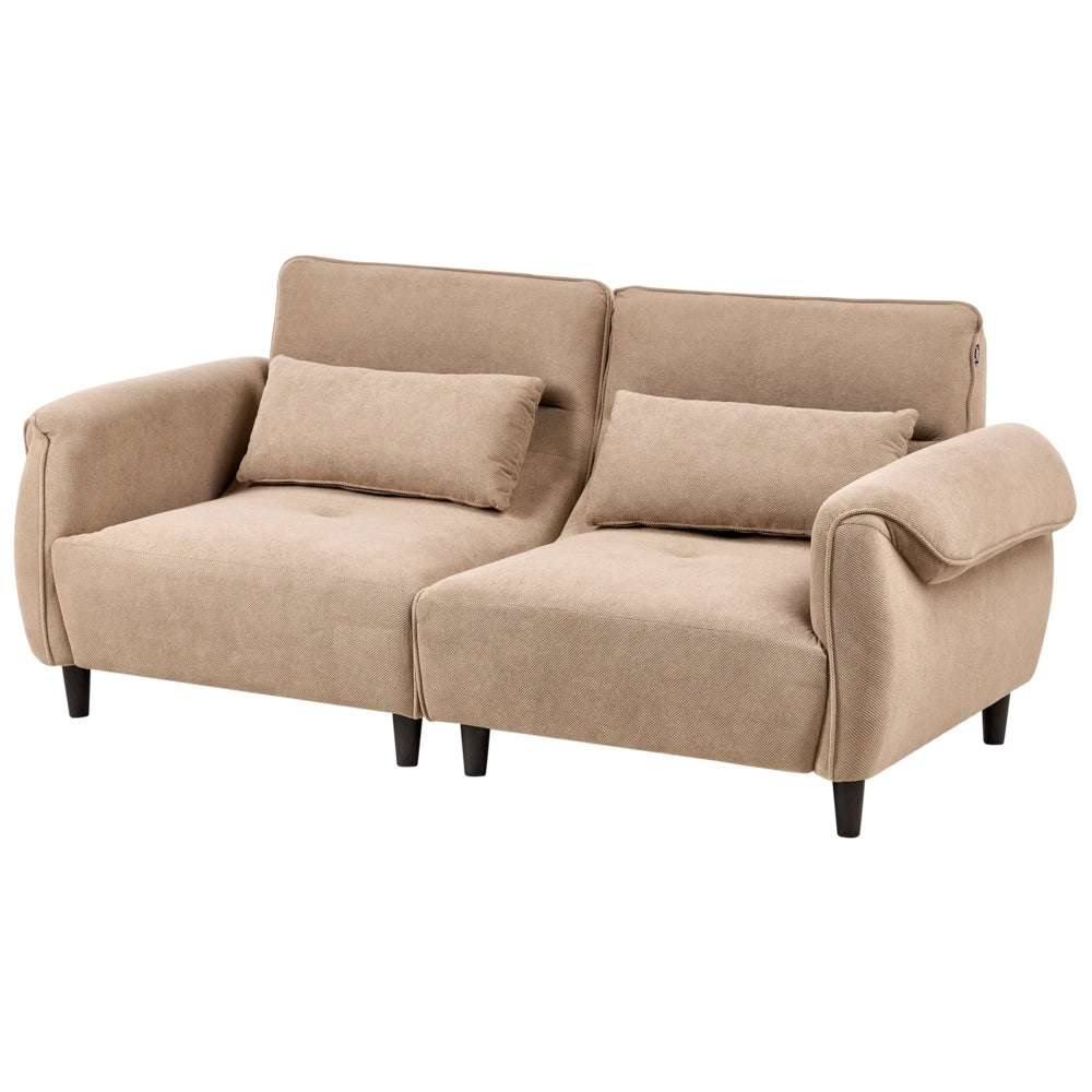 Divano 3 posti Marrone Chiaro Poliestere Rivestimento idrorepellente Soggiorno Stile Moderno