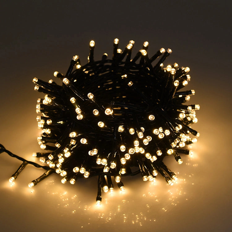 CATENA DI LUCI CLUSTER DA 1360 LED GIALLI CON CAVO 41 METRI VERDE E TRASFORMATORE 36V - PERFETTA PER EVENTI E FESTE