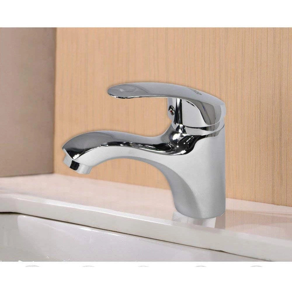 Trade Shop - Rubinetto Monoforo Lavabo Miscelatore Monocomando Da Bagno Ottone Cromato 52328a -