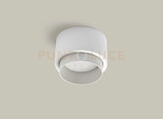 SYME lampada da Soffitto 1 Luce attacco GX53 Tonda bianca in gesso e alluminio d.9-11cm