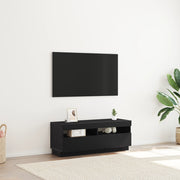 Mobile TV  con luci LED Rovere Nero 100x35x40 cm in legno ingegnerizzato