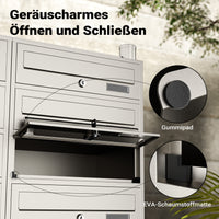 Cassetta postale condominiale autoportante, 10 posti, acciaio inox, 945 x 270 x 1500 mm, 2 moduli