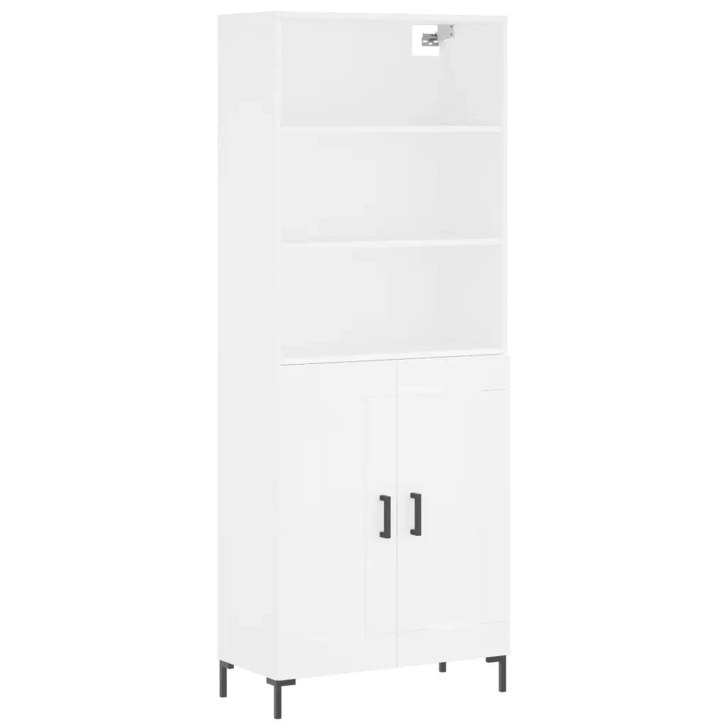 Credenza Bianca 69,5x34x180 cm in Legno Multistrato