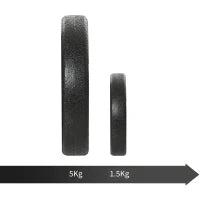 Set Manubri Palestra 50kg (8x5kg, 4x1.5kg), Pesi Palestra con 12 Dischi da 1.5kg, 5kg, Փ25mm, per Allenamento a Casa