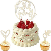 Decorazione per torta per bambini - legno - 3 pezzi - festeggiamenti per il bebè e rivelazione del sesso