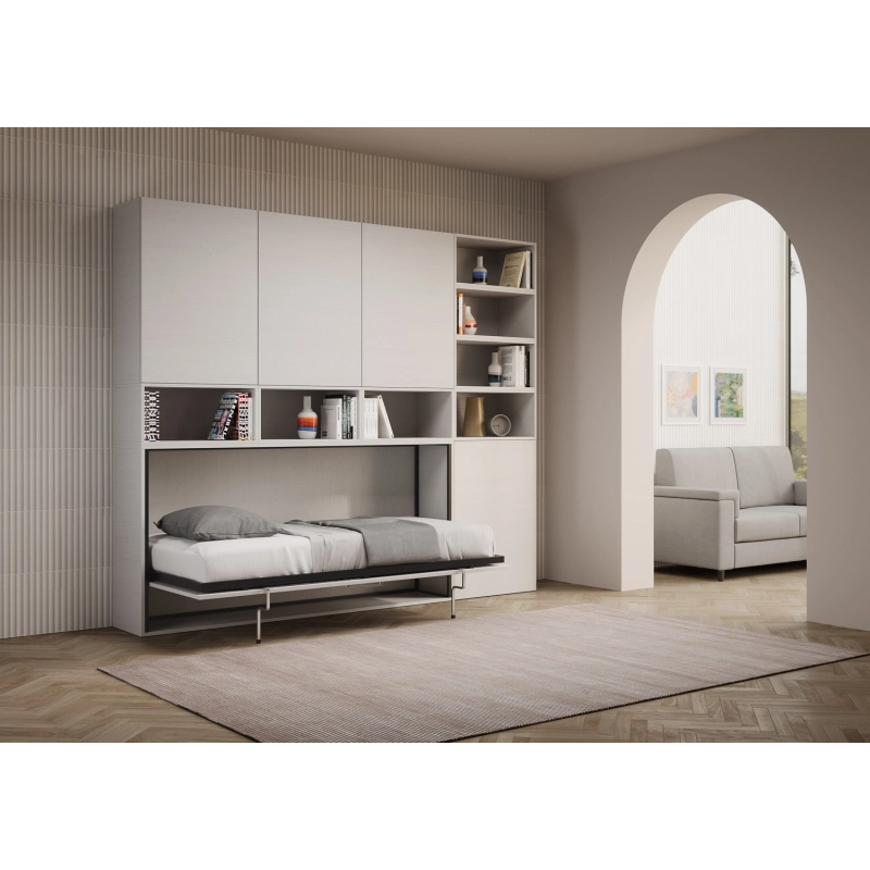 Letto a scomparsa singolo orizzontale Kando composizioni - E,Si