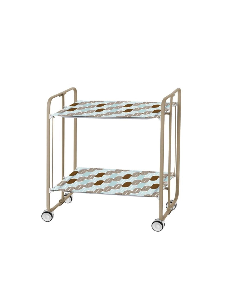 Carrello da cucina pieghevole sabbia con ruote BAUHAUS 2 ripiani