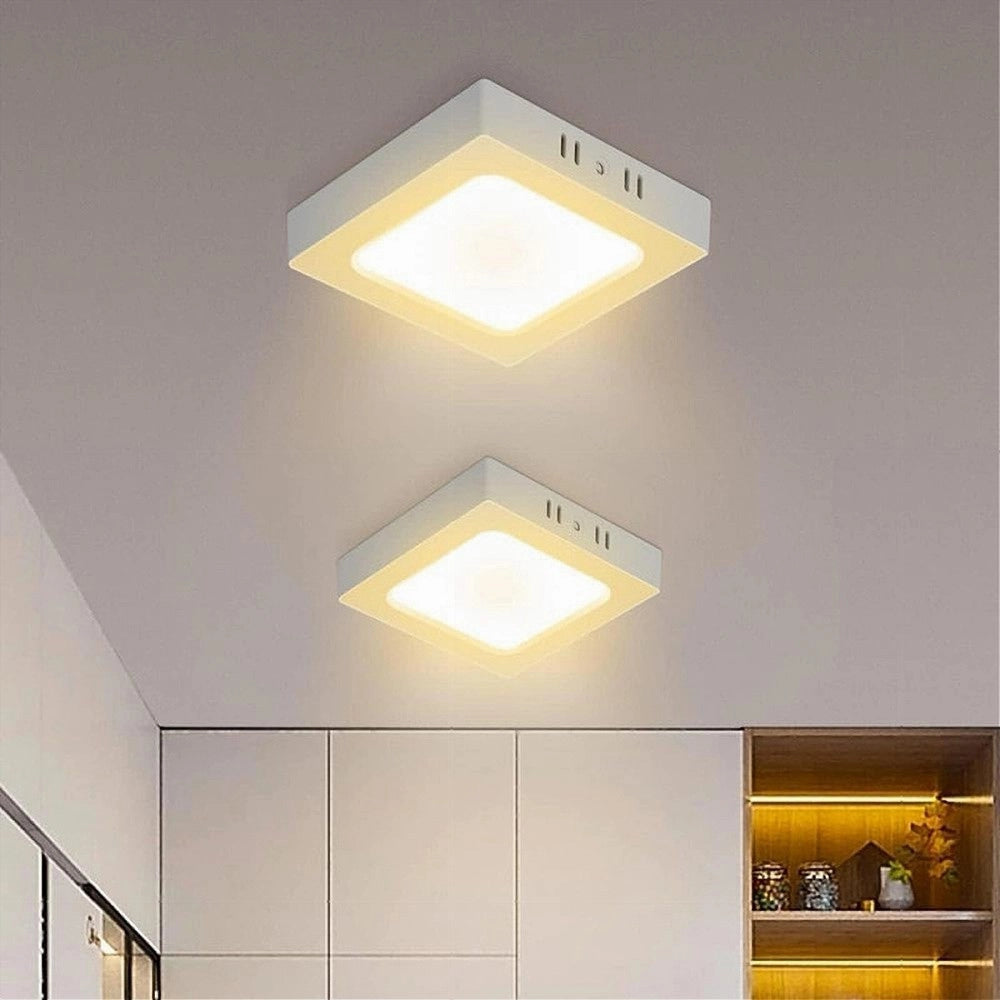 Trade Shop - Plafoniera Pannello Led Quadrato 6 Watt Cct Tre Colorazione Di Luce P120b-q3c -